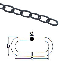 Ketting licht / zwart 1 meter